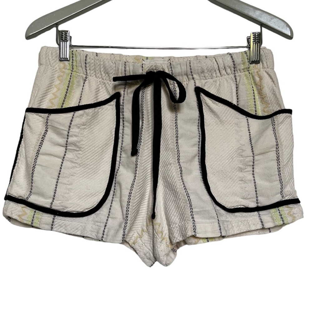 Lou & Grey 100% Cotton Textured Pull On Cream Shorts Sz S